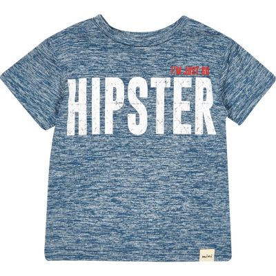 Mini boys blue hipster t-shirt